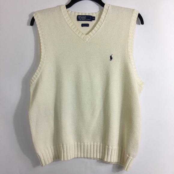 white polo sweater vest